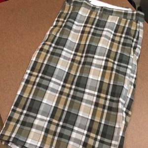 Green plaid shorts